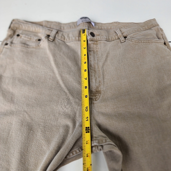 Wrangler Tan Khaki Jeans Mens 42x32 Straight Leg ZM200KH Stretch Denim Pants M - Picture 4 of 10